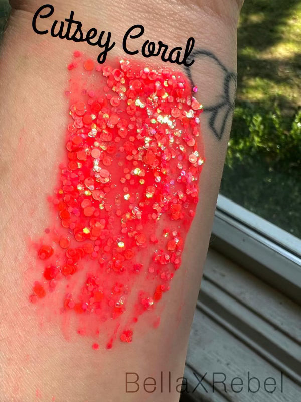 Cutesy Coral Glitter